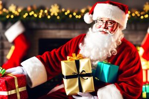 Santa Clause Holding Gifts